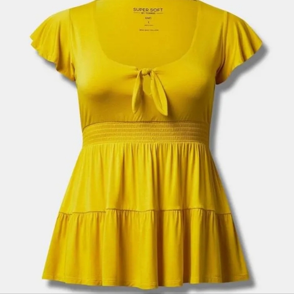 TORRID Size 1 Super Soft Babydoll Style Short Sleeve Shirt 14 16 - Picture 5 of 10